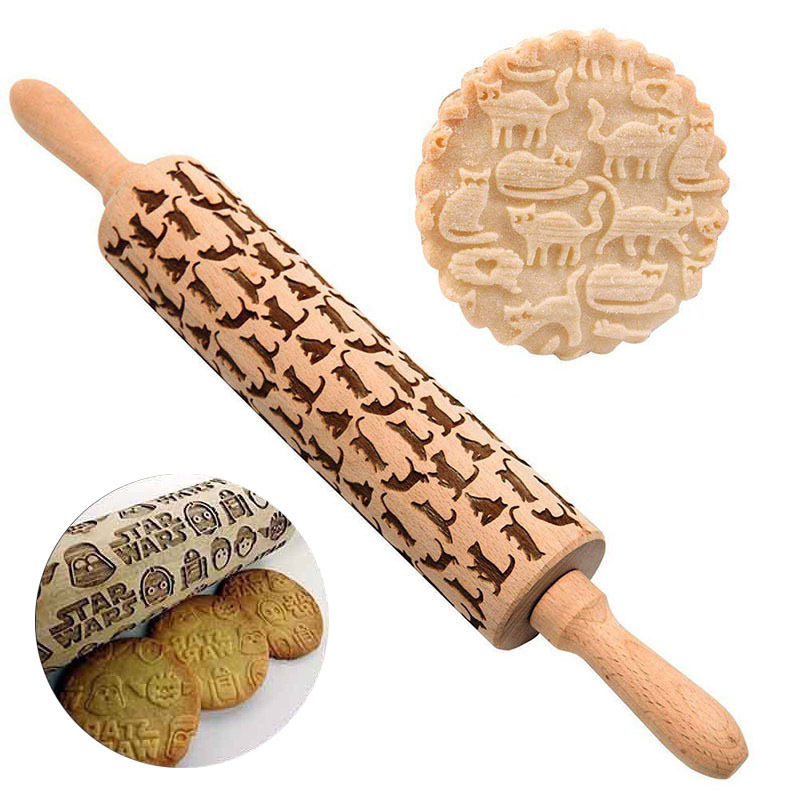 1PC Embossing Engraved Rolling - Kitchen Roller Baking 评论和价格