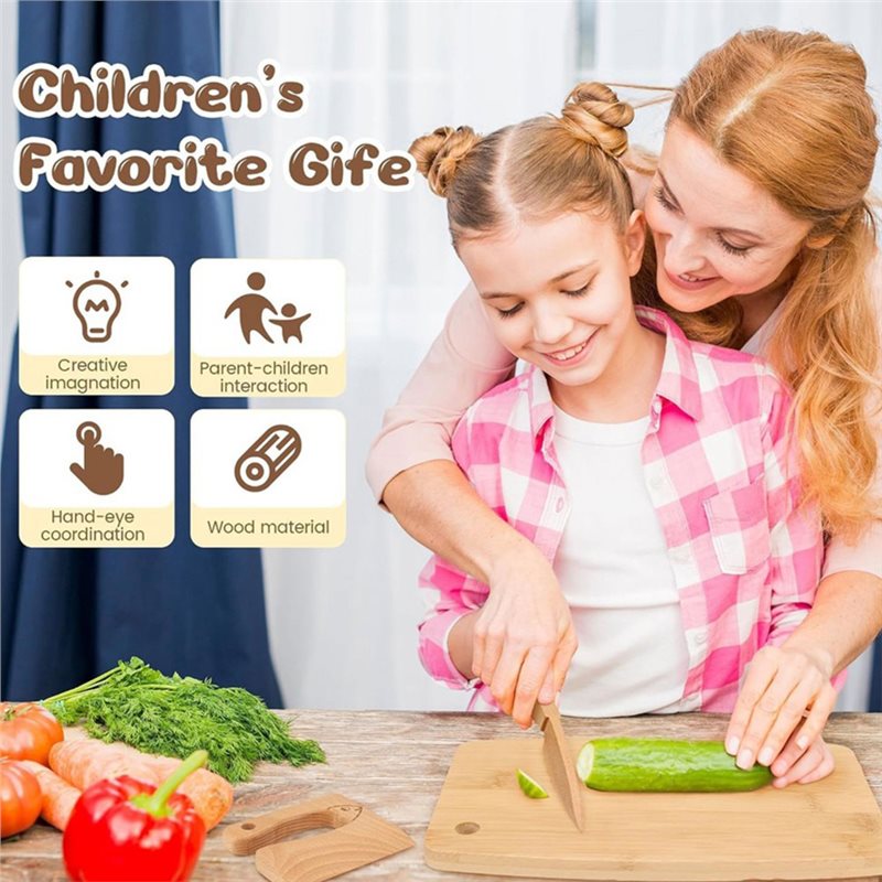 SHGO-Wooden Kids Knife And Tod - Kitchen Kids Baking Set 评论和价格