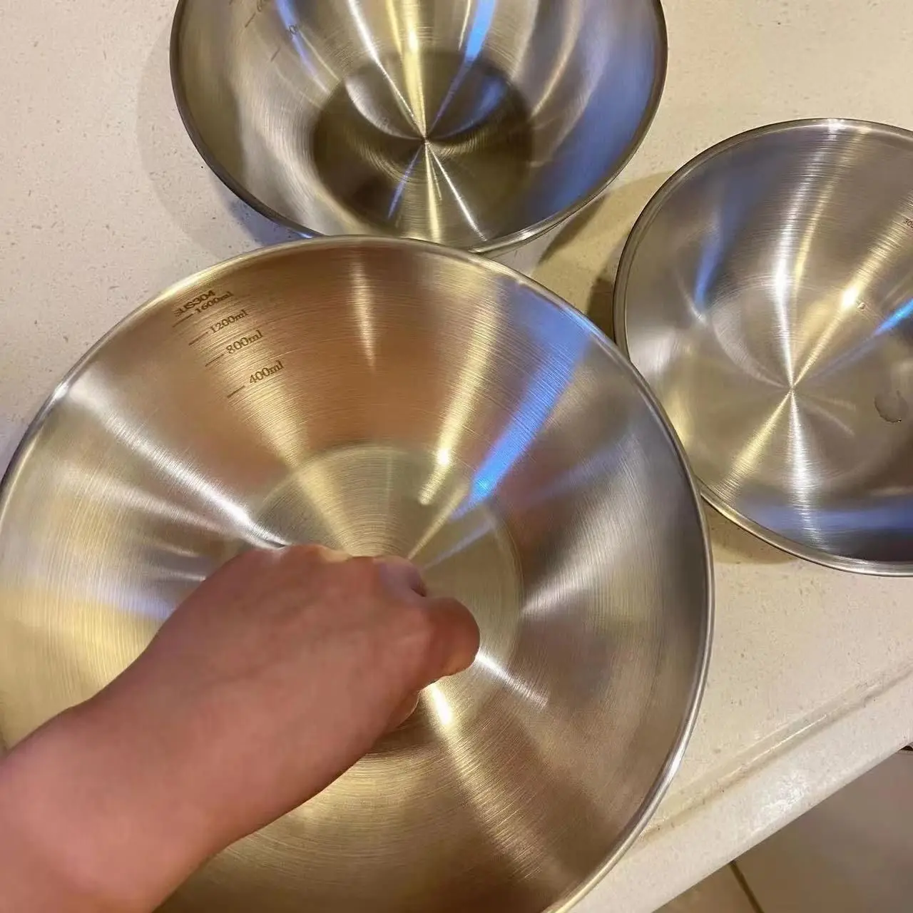 1-3 Stainless Steel Bowl Set W - Baking Kitchen Set 评论和价格